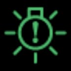 The green bulb warning light is shown.