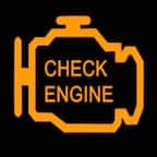The check engine warning light is shown.