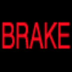 The red Brake warning light is shown.