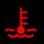 The red coolant warning light is shown.