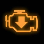 The reduced power warning light is shown.