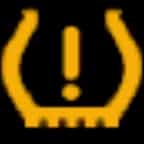 The yellow tire pressure warning light is shown.