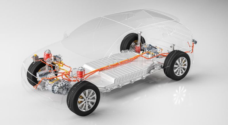 A graphic of a vehicle's regenerative braking system is shown.