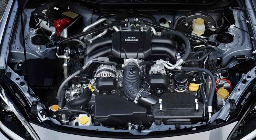 The engine of a 2022 Subaru BRZ is shown.