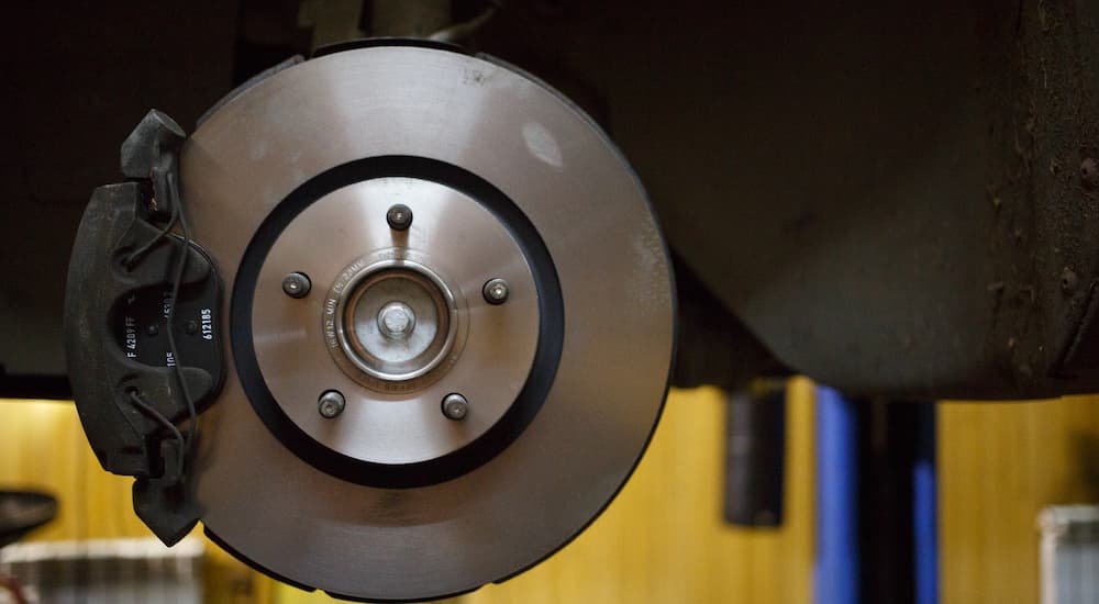 Brakes are shown during a brake service near you.