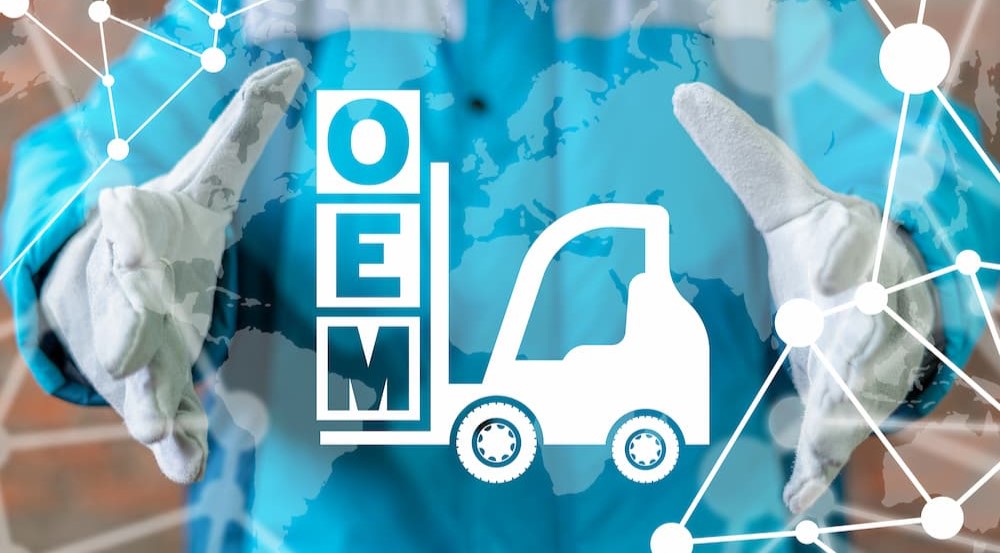 OEM is shown illustrated with a person in the background.