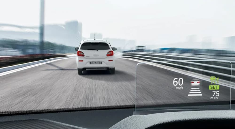The heads up display in a 2024 Mitsubishi Eclipse Cross.